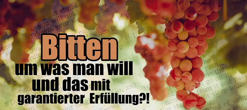 Bitten um was man will und das mit garantierter Erfüllung?! (Johannes 15,7)